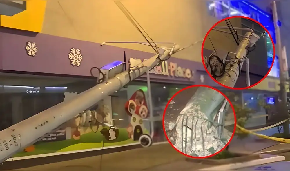 Poste de luz sostenía una cámara de seguridad, que podría revelar el momento exacto del accidente. Foto: Composición LR