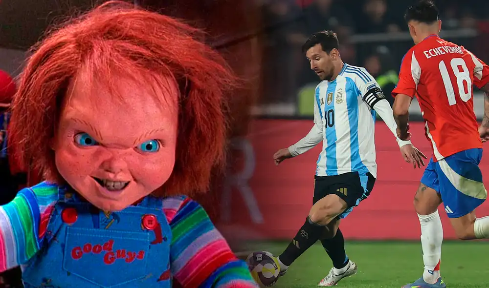 La selección argentina siempre viaja con un muñeco de Chucky. Foto: composición LR/AFP