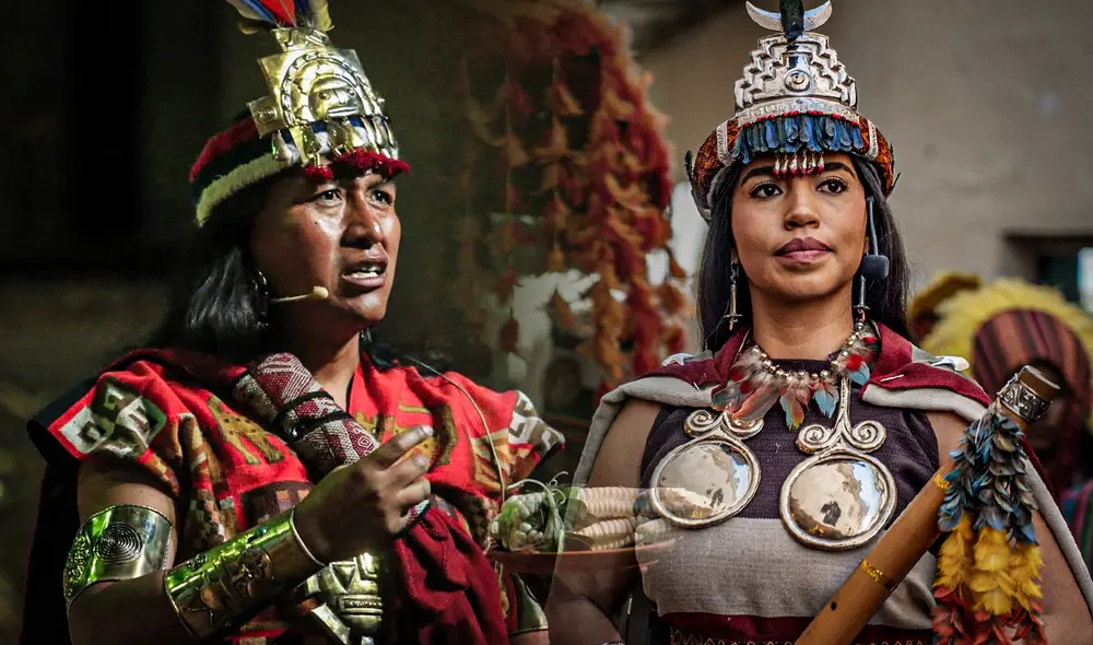 El Inca y la Qoya de este 2025 durante el Inti Raymi. Foto: Gerson Cardoso/LR/difusión