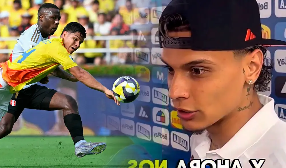 Richard Ríos ingresó en el segundo tiempo del Perú vs Colombia. Foto: composición LR/AFP/Twitter