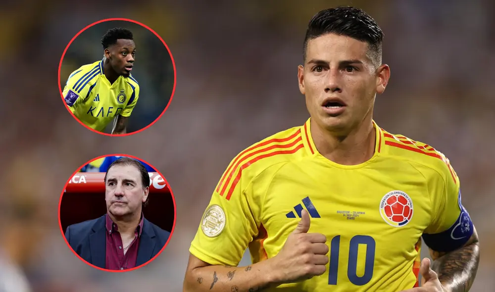 James Rodríguez salió a desmentir los rumores de una supuesta pelea entre Jhon Durán y Néstor Lorenzo. Foto: Composición LR/ ESPN James Rodríguez salió a desmentir los rumores de una supuesta pelea entre Jhon Durán y Néstor Lorenzo. Foto: Composición LR/ ESPN