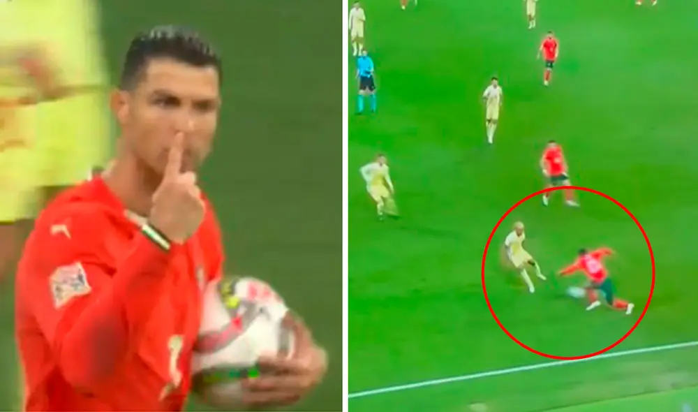 El gol de Cristiano llegó luego de una jugada en la que Yamal fue superado. Foto: composición de LR/captura de ESPN El gol de Cristiano llegó luego de una jugada en la que Yamal fue superado. Foto: composición de LR/captura de ESPN