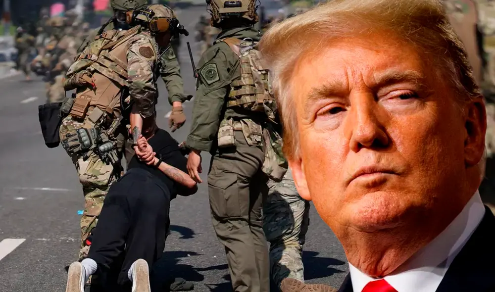 Donald Trump despliega Guardia Nacional en Los Ángeles. Foto: composición LR Donald Trump despliega Guardia Nacional en Los Ángeles. Foto: composición LR