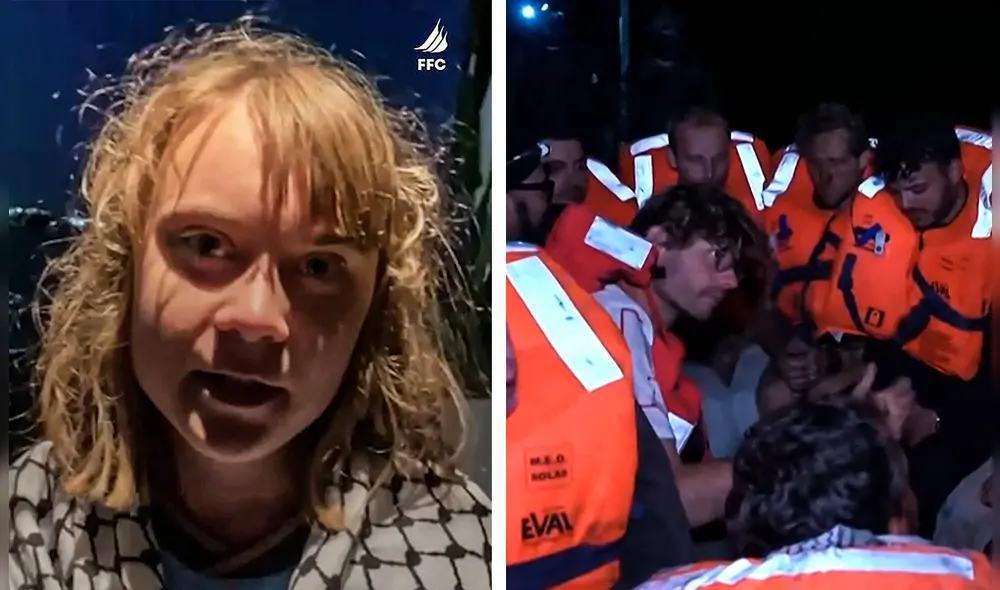 Tras la intervención, el velero de 15 metros de eslora y dos mástiles fue escoltado hasta el puerto israelí de Ashdod. Foto: Composición LR/AFP.