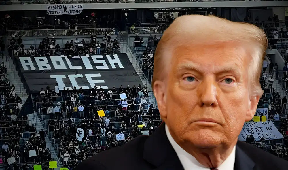 Aficionados del Los Angeles Football Club (LAFC) expresaron su apoyo a los inmigrantes durante un partido, en medio de protestas por las redadas migratorias.