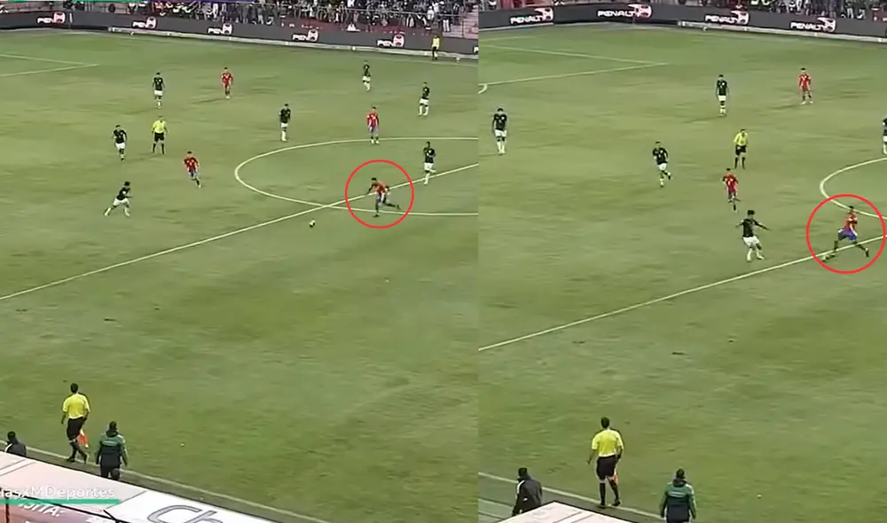 Rodrigo Ureña comete blooper en partido de Bolivia vs Chile. Foto: Composición LR/ YouTube de Movistar Deportes