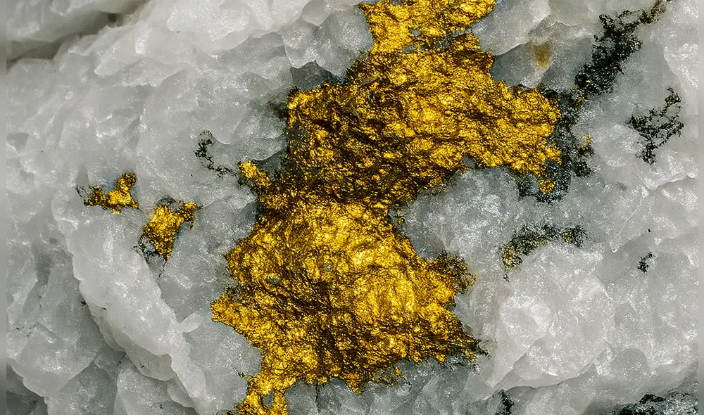 Durante estos eventos, los fluidos hidrotermales cargados de oro llenan rápidamente las grietas recién abiertas. Foto: IA/La República.