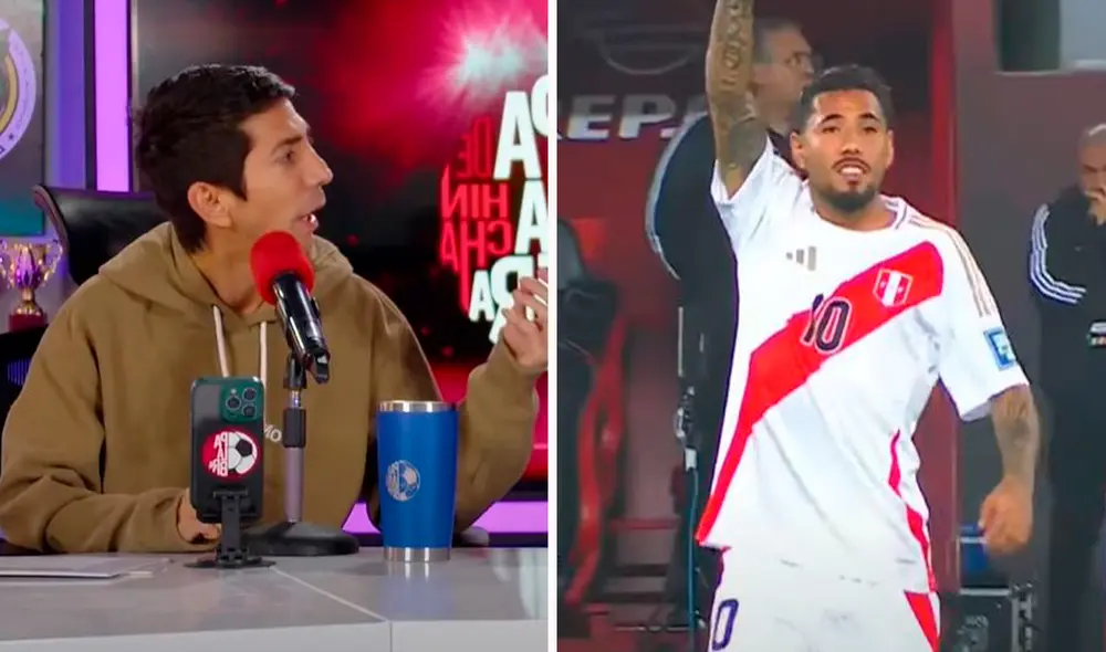 Giancarlo Granda criticó fuertemente a Sergio Peña durante el Perú vs Ecuador. Foto: composición LR/captura de Palabra de hincha/Movistar Deportes