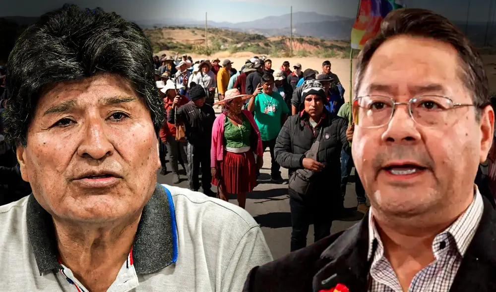 Luis Arce ordena desbloqueo de vías ante protestas de simpatizantes de Evo Morales. Foto: composición LR Luis Arce ordena desbloqueo de vías ante protestas de simpatizantes de Evo Morales. Foto: composición LR
