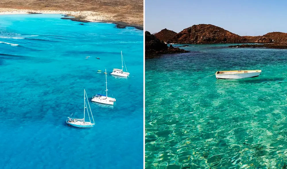 Los Lobos,  isla en Canarias que no se ha visto perjudicada por exceso de turistas. Foto: Composición LR/The Mirror