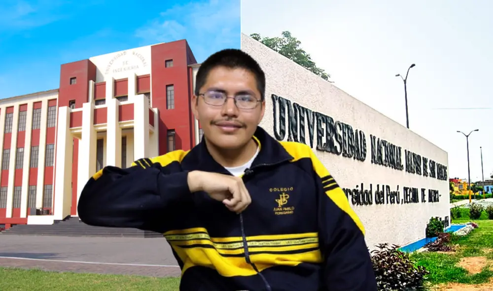 Rafael Ricaldi alcanzó una vacante en la UNI en la modalidad Ingreso Escolar Nacional (IEN). Foto: composición LR/UNI/Andina/
