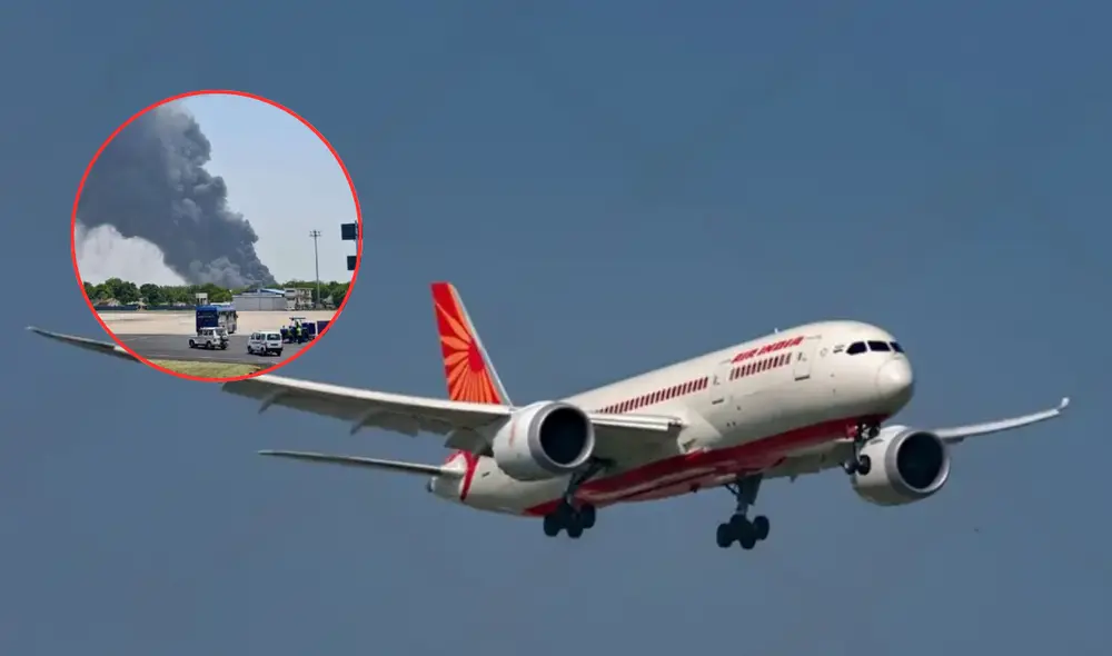 Avión de Air India con 242 pasajeros se estrella minutos después de despegar a Londres. Foto: Composición LR Avión de Air India con 242 pasajeros se estrella minutos después de despegar a Londres. Foto: Composición LR