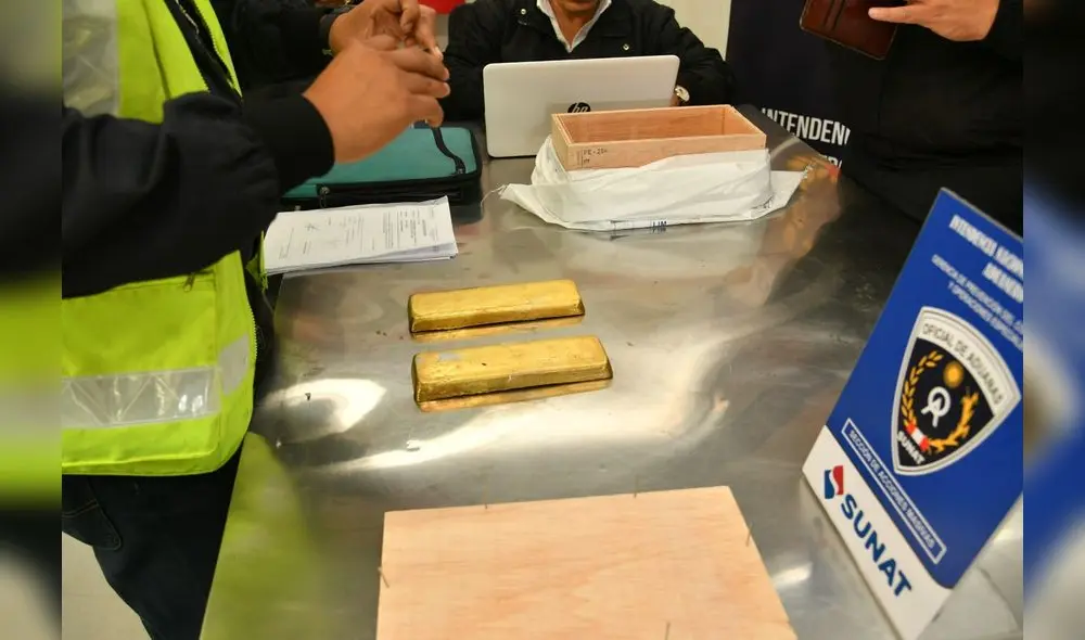 Barras de oro incautadas por la Sunat. Fotos: Sunat