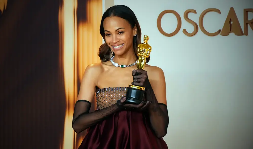 Zoe Saldaña dice que su Oscar es de género fluido y lo llama "elle".