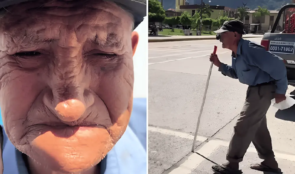 Adrían Avilés, adulto mayor de Junín, se encontraría enfermo y viviendo desamparado.  Foto: composición LR/TikTok/El chico de las noticias