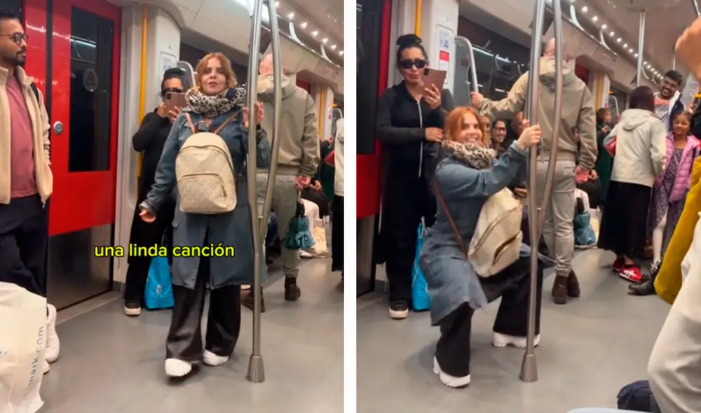 La popular ‘Queca’ no dejó pasar la oportunidad para cantar a ritmo de Armonía 10. Foto: composición LR/ TikTok/ @johanna.sanmiguel