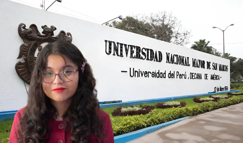 María Fernanda Agurto Chuye ingresó a la Universidad Nacional Mayor de San Marcos con solo 17 años, en la carrera de Ingeniería de Software. Foto: Composición LR/ Andina/ San Marcos