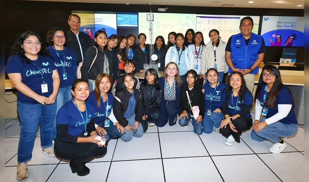 Solo 3 de cada 10 matriculados en ingenierías en Perú son mujeres. Chicas TEC busca revertir esta disparidad desde la educación escolar. Fuente: MOVISTAR