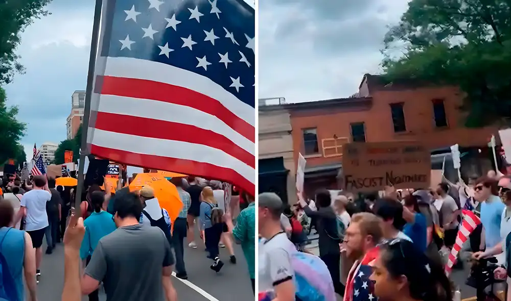 Manifestantes de Washington D.C. protestaron contra Donald Trump. Manifestantes de Washington D.C. protestaron contra Donald Trump.