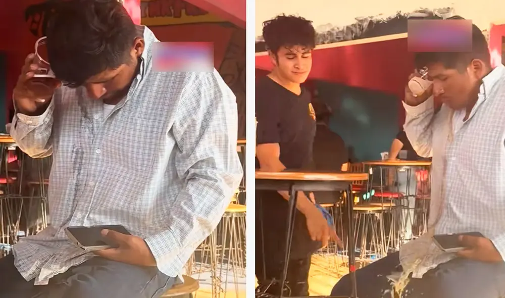 La confusión del hombre en estado de ebriedad sacó más de una sonrisa a los usuarios en TikTok. Foto: composición LR/ TikTok/ Exitosa