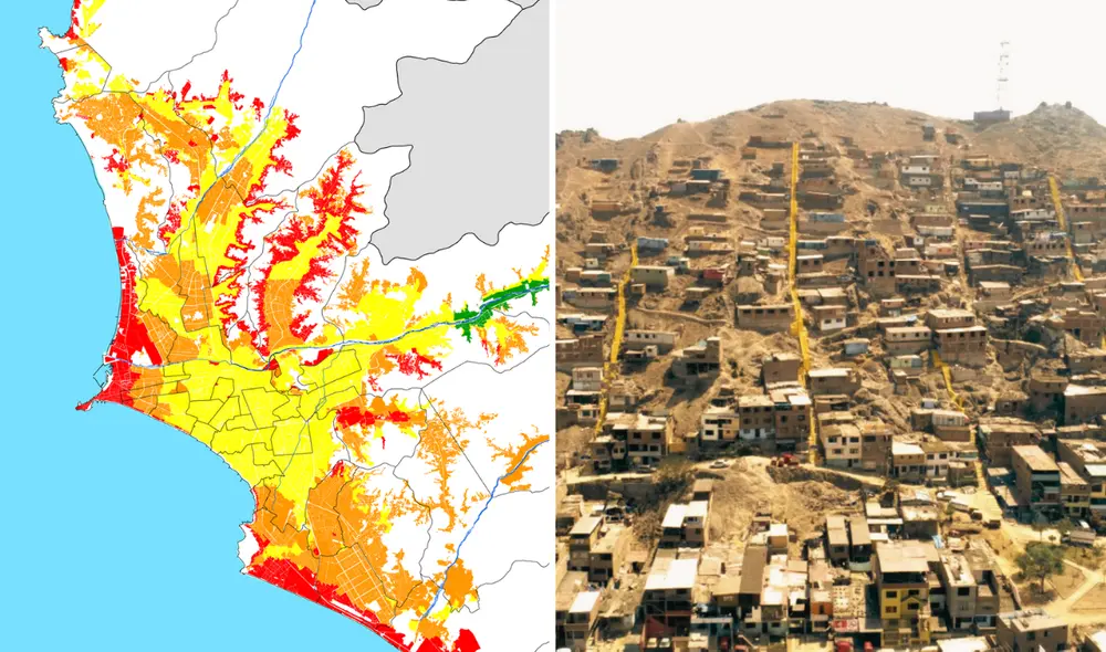 El mapa muestra la situación de vulnerabilidad de los distritos de Lima, según el CISMID.