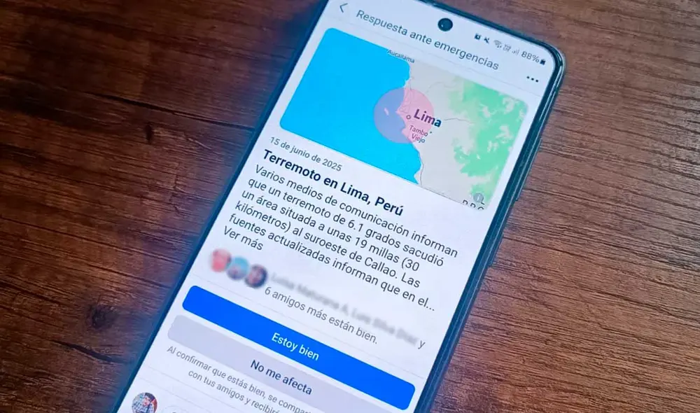 Facebook activó la opción Safety Check en Perú.