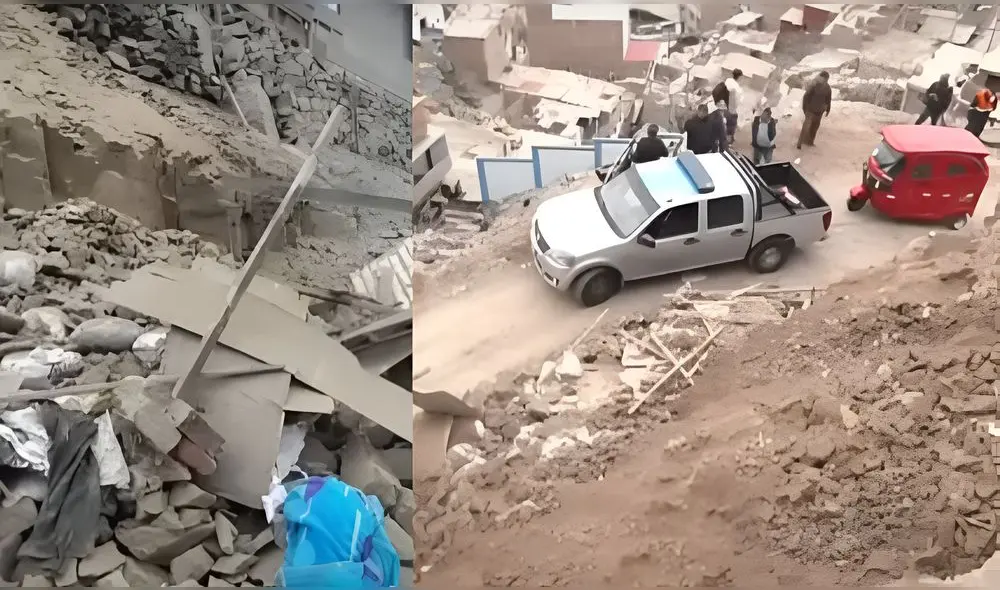 El deslizamiento ocurrió en el asentamiento humano Nuevo Amanecer. Foto: Composición LR/Captura Buenos Días Perú