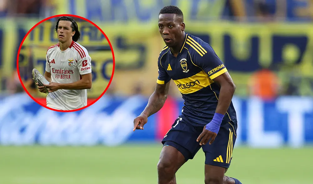 Álvaro Carreras y Luis Advíncula jugaron los 90 minutos del Boca Juniors vs Benfica. Foto: composición de LR/AFP