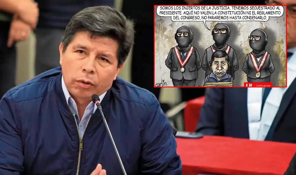Carlincatura de hoy, martes 17 de junio, sobre el juicio oral contra Pedro Castillo. Foto: Composición/LR