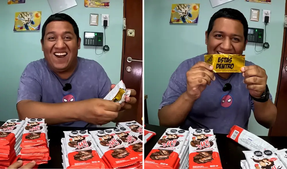 El youtuber peruano compartió la estrategia que lo llevó a conseguir el boleto dorado en los chocolates HH. Foto: composición LR/YouTube/Mi receta Magica El youtuber peruano compartió la estrategia que lo llevó a conseguir el boleto dorado en los chocolates HH. Foto: composición LR/YouTube/Mi receta Magica