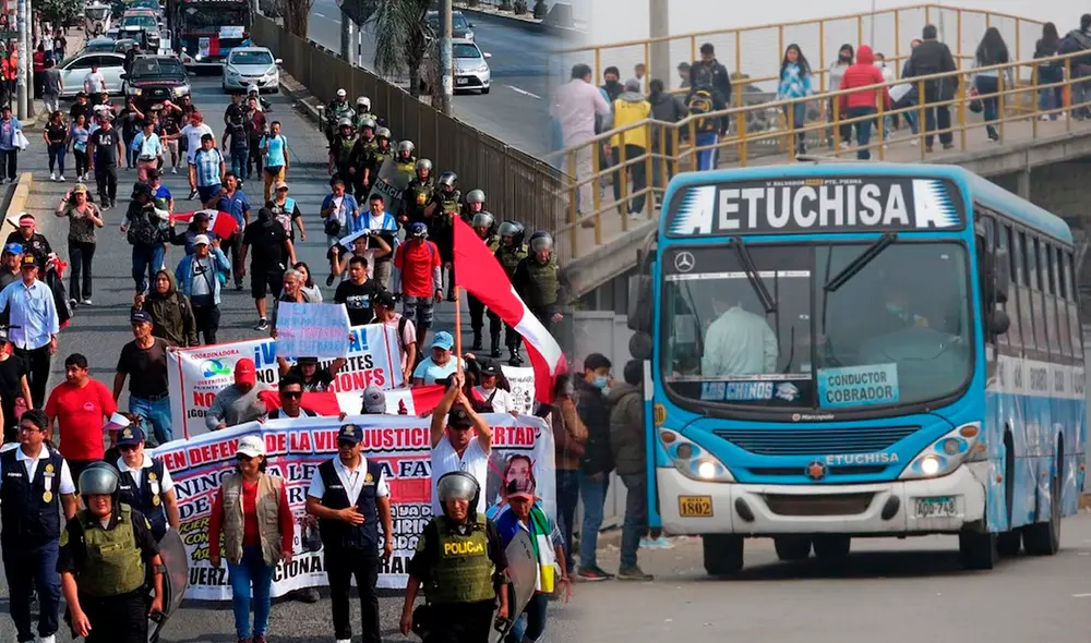 Paro nacional en Lima y Callao este 18 de junio. Foto: composición LR / Andina Paro nacional en Lima y Callao este 18 de junio. Foto: composición LR / Andina