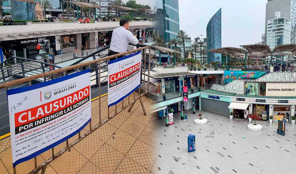 Clausuran Centro Comercial Larcomar y lanza comunicado. Foto: composición LR