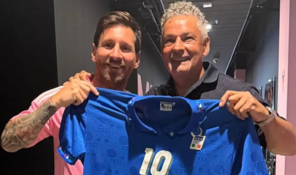 Messi y Baggio compartieron un momento durante el Mundial de Clubes 2025