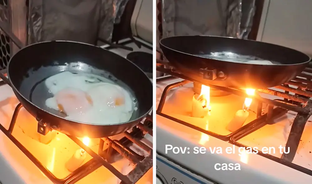 La joven no se hizo problemas al no contar con gas en su cocina, tal como mostró un video de TikTok. Foto: composición LR/ TikTok/ @annieflis