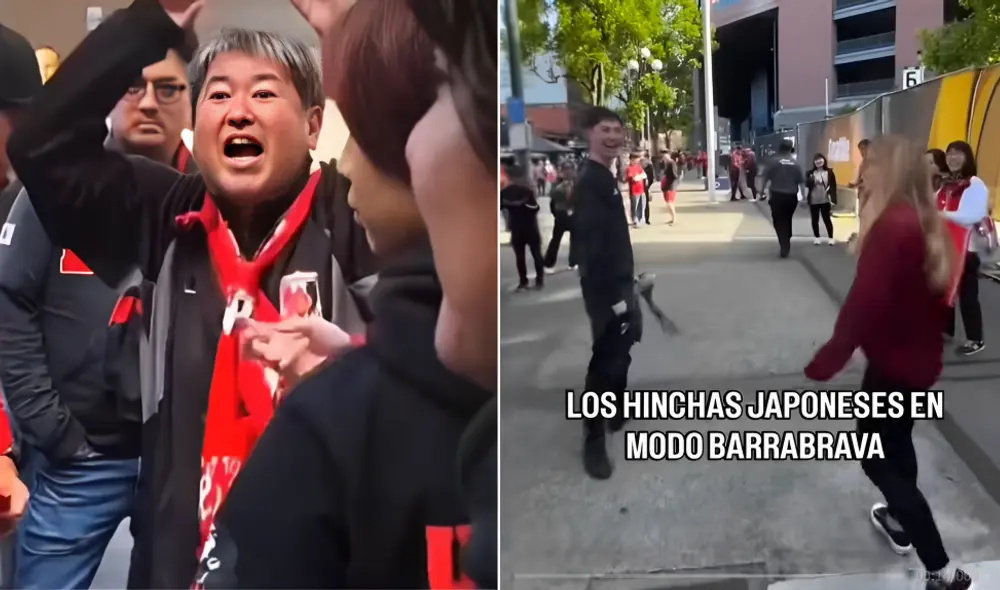 Los hinchas argentinos presenciaron un divertido momento con un aficionado japonés. Foto: composición LR/TikTok