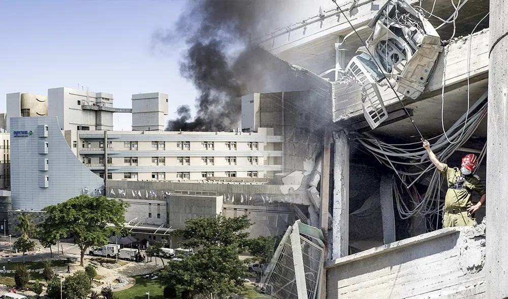 El conflicto entre Israel e Irán se intensifica tras el lanzamiento de un misil iraní que impactó el hospital Soroka, dejando al menos 32 heridos, dos de ellos en estado crítico. Foto: composición LR/AFP
