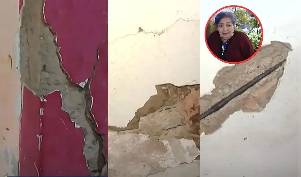 Señora pide ayuda tras rajaduras en su hogar por sismo de 6,1 en Lima y Callao. Foto: Composición LR/Captura de pantalla de YouTube Señora pide ayuda tras rajaduras en su hogar por sismo de 6,1 en Lima y Callao. Foto: Composición LR/Captura de pantalla de YouTube