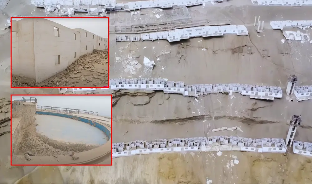 Este conjunto de casas fue abandonado por el terremoto que sacudió Lima y Pisco en 2007. Foto: composición LR/ YouTube/Marko Tk
