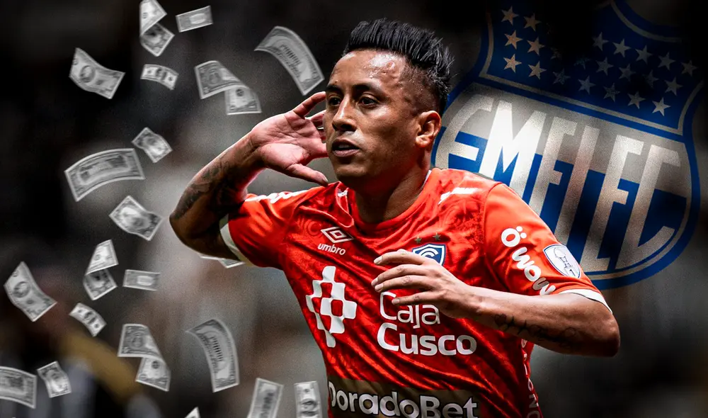 Christian Cueva se convirtió en uno de los mejores jugadores del fútbol peruano en el 2025. Foto: composición LR/Cienciano/Emelec