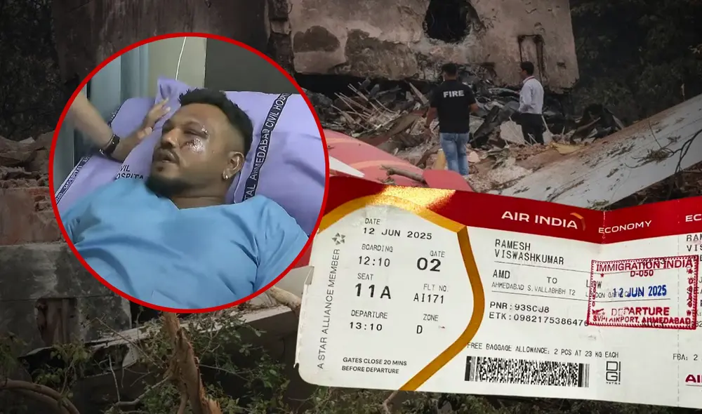 Vishwash Ramesh fue dado de alta tras cinco días internado en Ahmedabad tras accidente de Air India. Foto: EFE/The Times Of India. Vishwash Ramesh fue dado de alta tras cinco días internado en Ahmedabad tras accidente de Air India. Foto: EFE/The Times Of India.