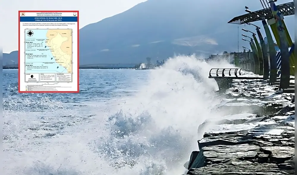 Marina de Guerra advirtió presencia de oleajes anómalos en el mar peruano. Foto: Composición LR/Andina/Captura de pantalla de X Marina de Guerra advirtió presencia de oleajes anómalos en el mar peruano. Foto: Composición LR/Andina/Captura de pantalla de X