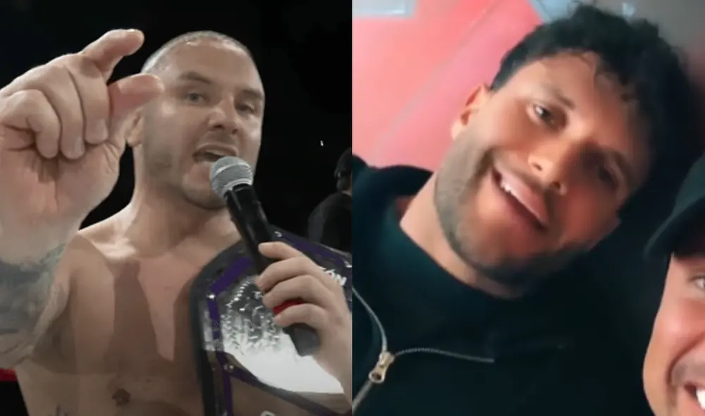 Fabio Agostini responde al reto de Jenko del Río en 'Celebrity Combat Perú'. Foto: Composición LR/Youtube/TikTok