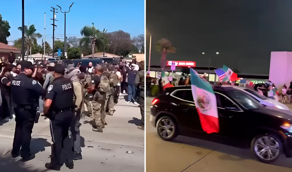 Un nuevo enfrentamiento se dio entre manifestantes y agentes del ICE en Los Ángeles. Un nuevo enfrentamiento se dio entre manifestantes y agentes del ICE en Los Ángeles.