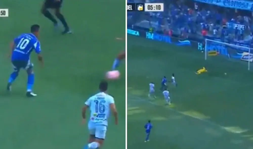 Christian Cueva juega como titular con Emelec ante Delfín. Foto: composición de LR/captura de Teleamazonas