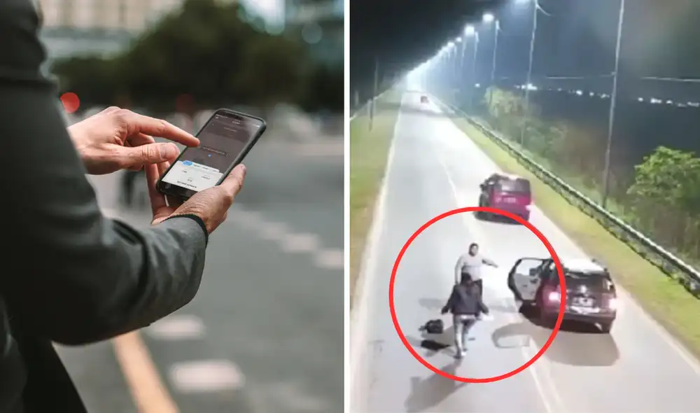Mujer huye de taxi en movimiento al notar que no estaba siguiendo la ruta del GPS. Foto: Composición LR/ Cámaras de seguridad de Berisso