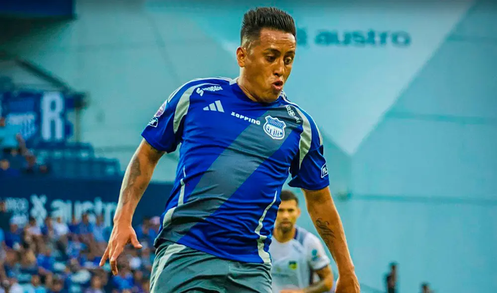 Christian Cueva tiene contrato con Emelec por un año. Foto: Tucancha/X