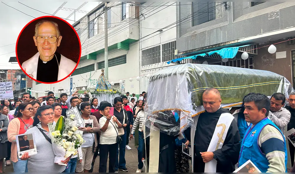 Los restos del padre Juan Mckniff llegaron a la localidad de Chulucanas, en Piura. Foto: Composición LR/Cortesía
