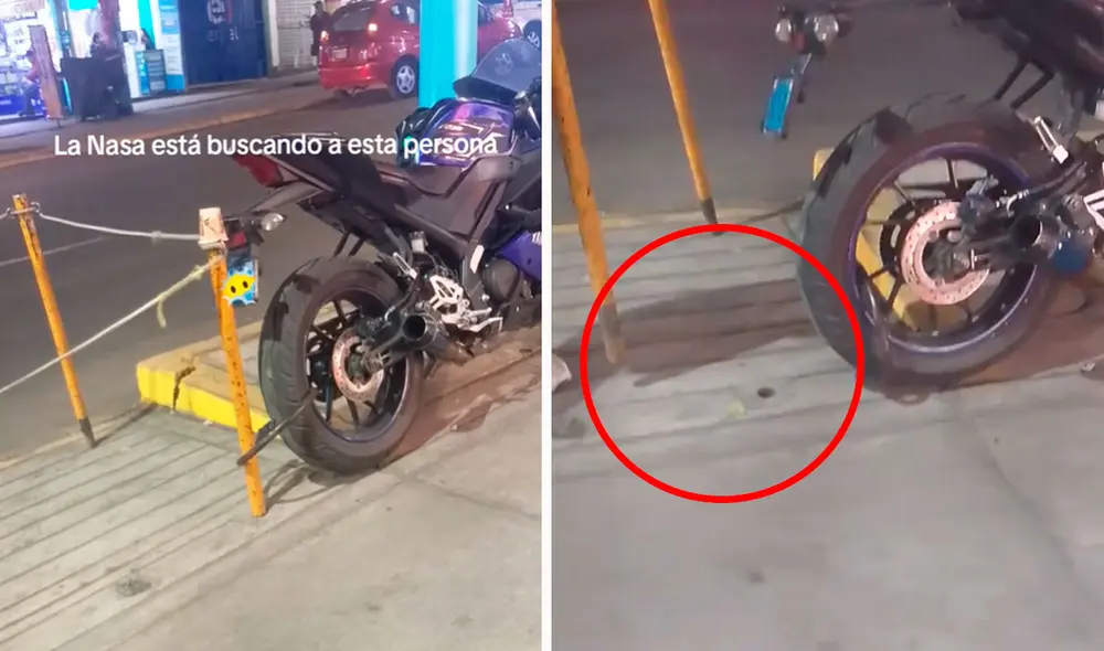 El joven no sabía que la barra de metal salía con facilidad y no estaba asegurada con el cemento del piso. Foto: composición LR/ TikTok/ @m.vr20