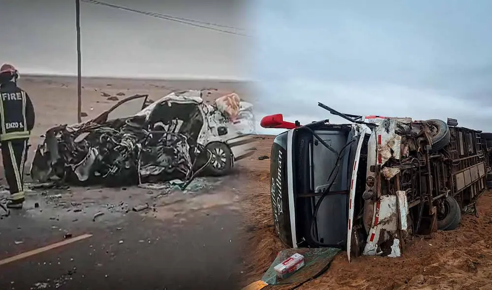 Policía Nacional llegó a la Panamericana Sur, lugar en donde ocurrió el accidente vehicular, para indagar acerca de lo ocurrido.