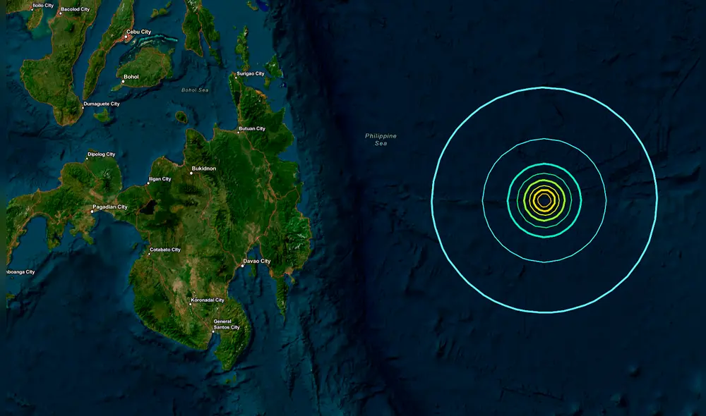 Un sismo de magnitud 6.3 sacudió el martes el este de las islas Filipinas. Foto: USGS.